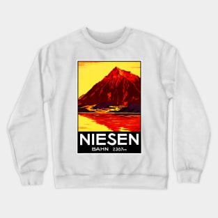 Vintage Travel Poster Niesen Switzerland Crewneck Sweatshirt